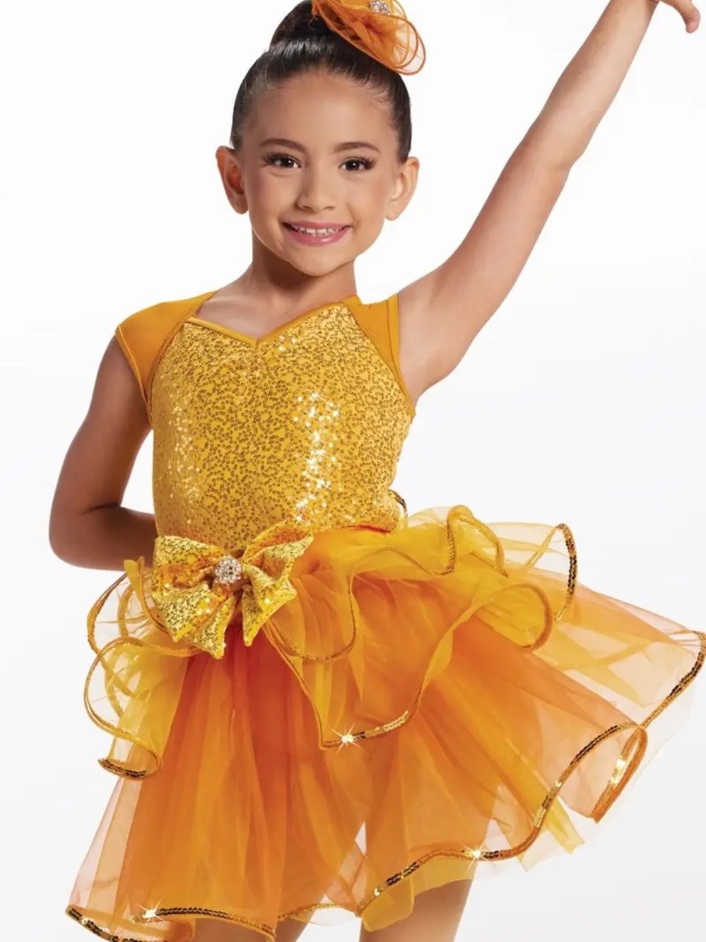 Weissman Gold Sequin Bow Tutu Dance Costume